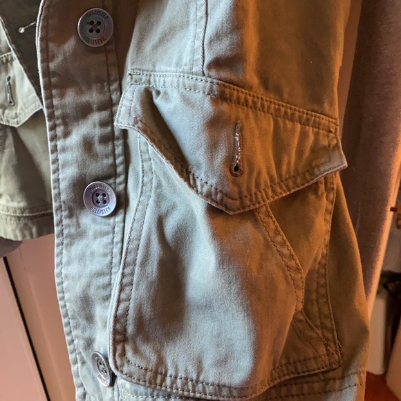 Hollister green and grey army style light fall jacket - Picture 5 of 9